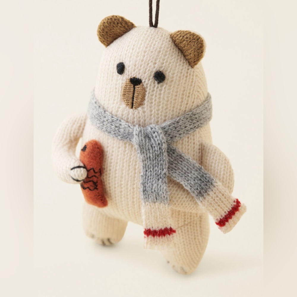 Roots Canada polar bear plush Christmas ornament